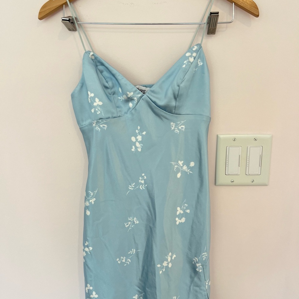 WORN ONCE Princess Polly Silky Blue Dress